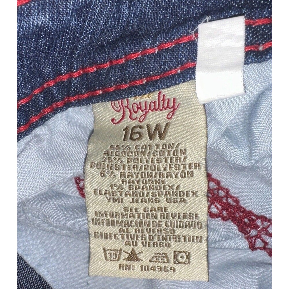 Royalty For Me Bermuda Women’s Size 16W Jean Denim Dark Wash Shorts Embellished - Picture 6 of 8
